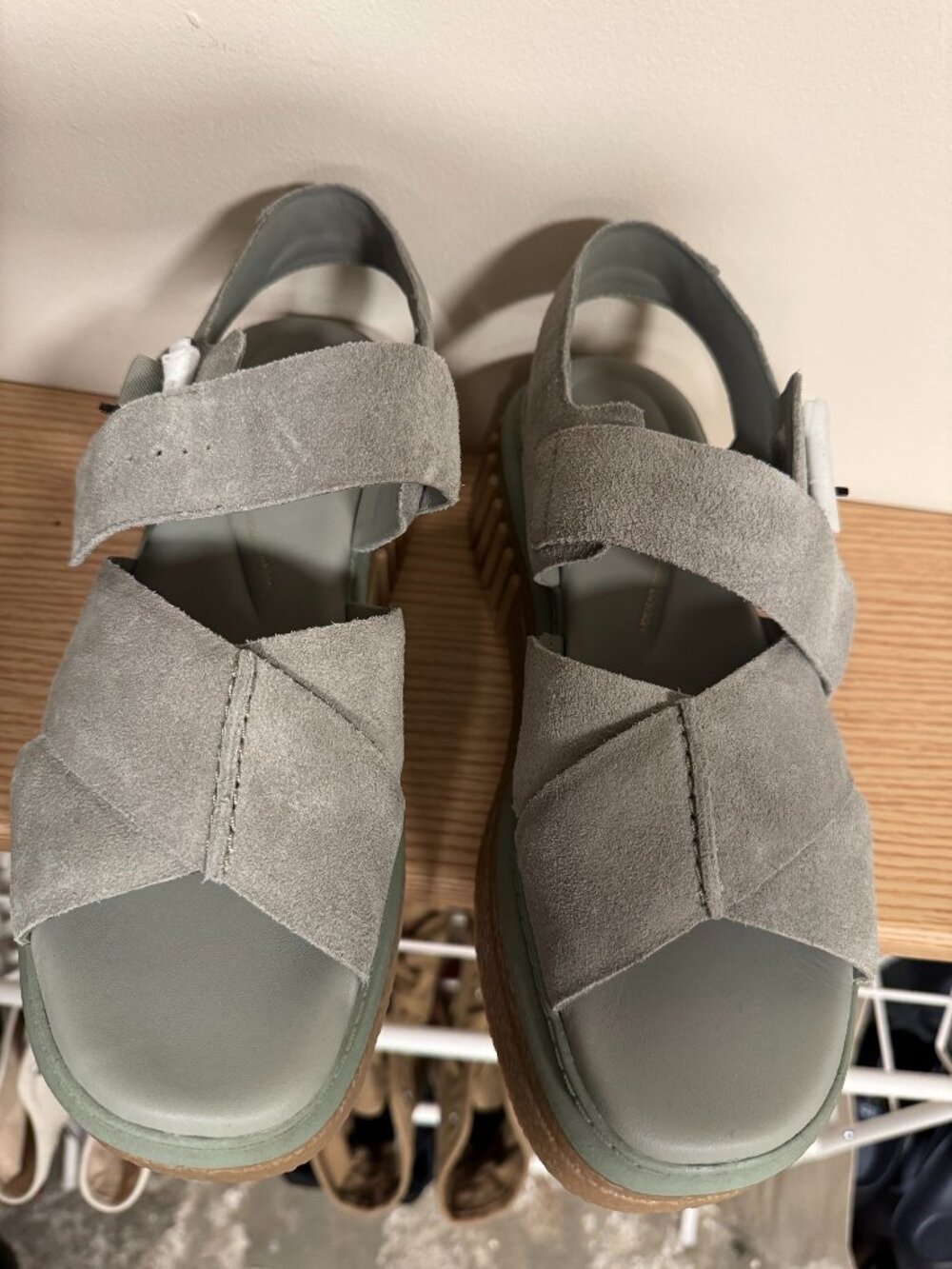 Clarks Signature Suede Platform Sandals – Sage/Green – NWOB